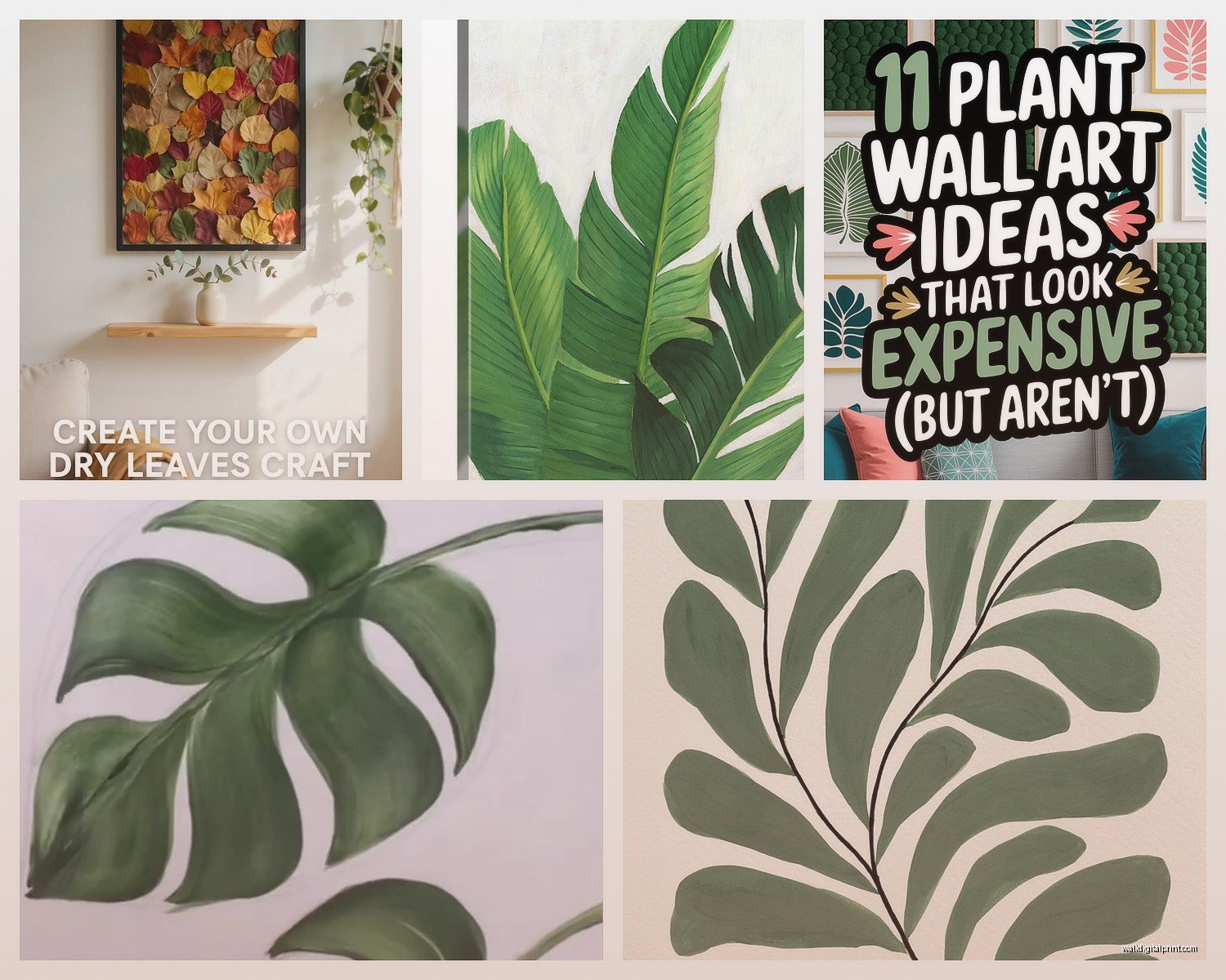 Leaf Wall Art: Botanical Foliage Green Nature Decor