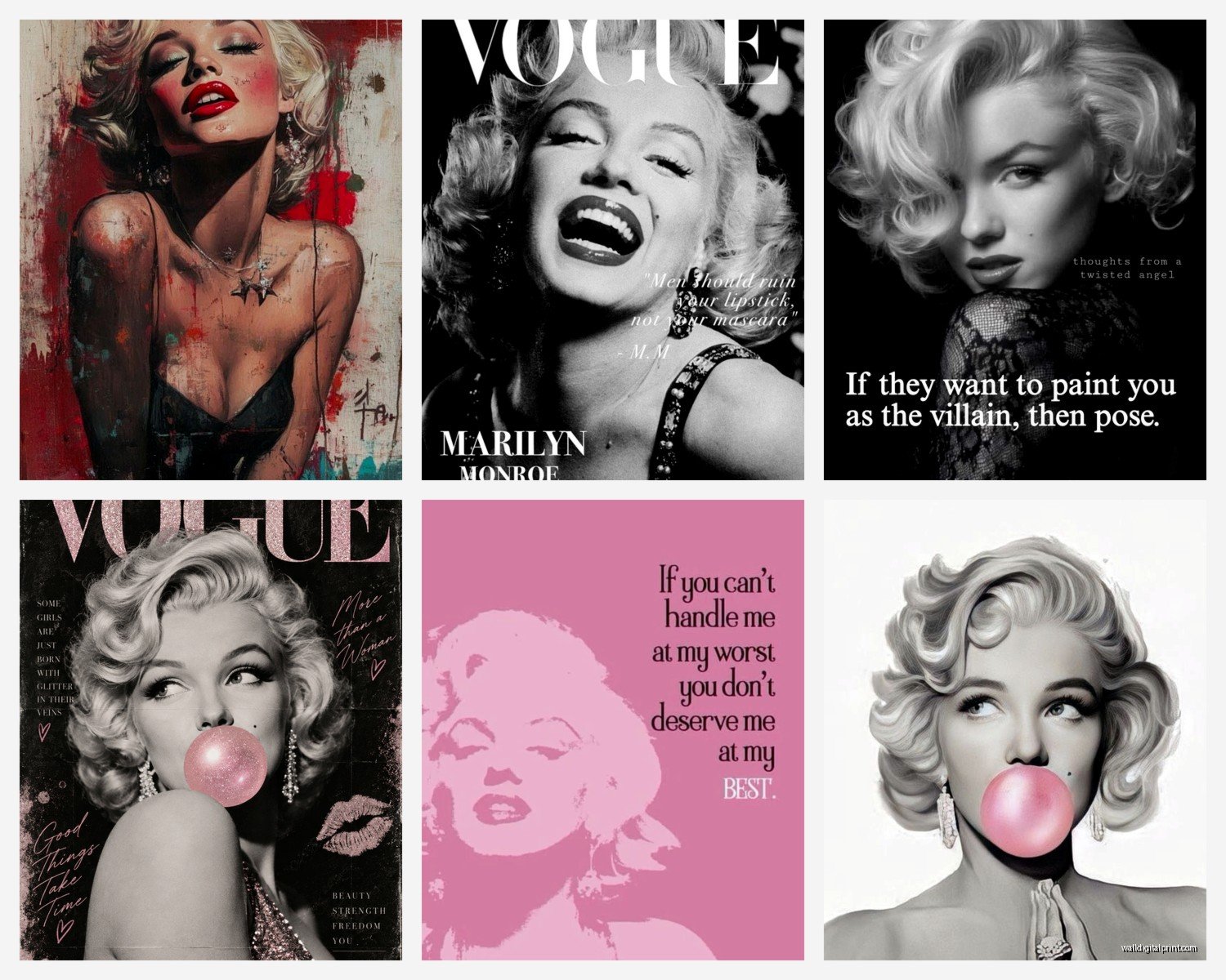 Marilyn Monroe Wall Art: Hollywood Icon Glamour Vintage