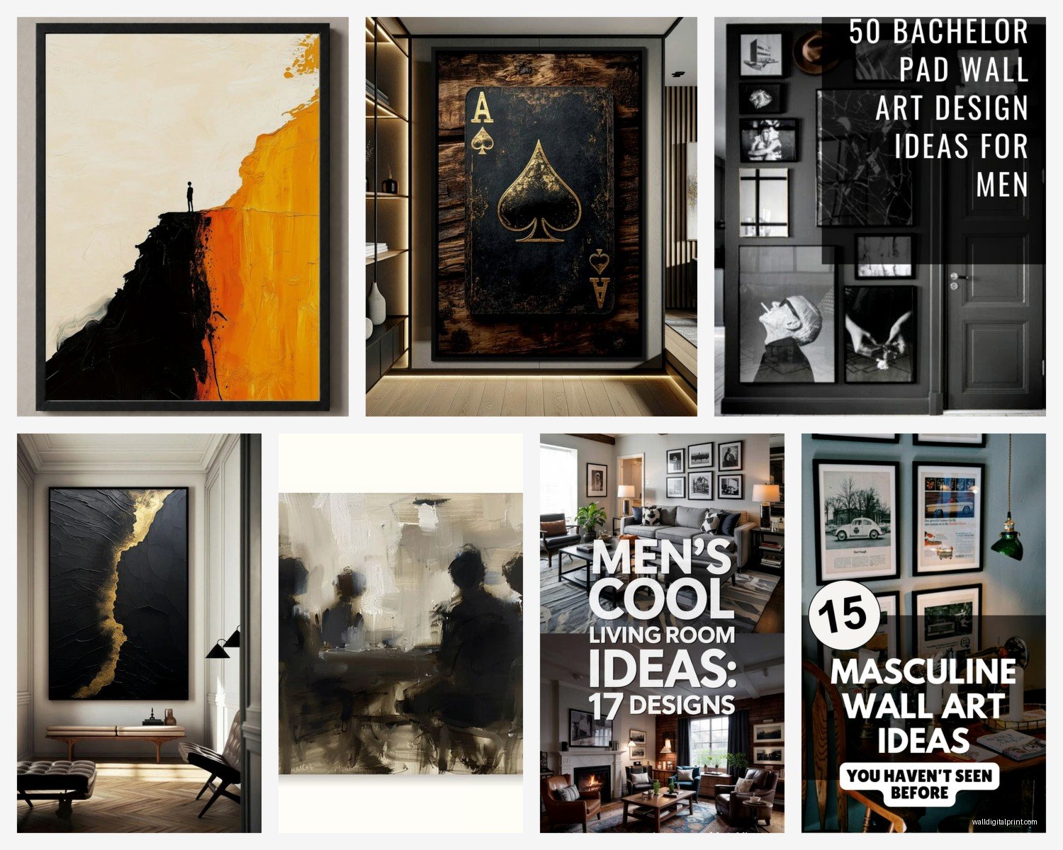 Masculine Wall Art for Living Room: Men's Main Space Decor