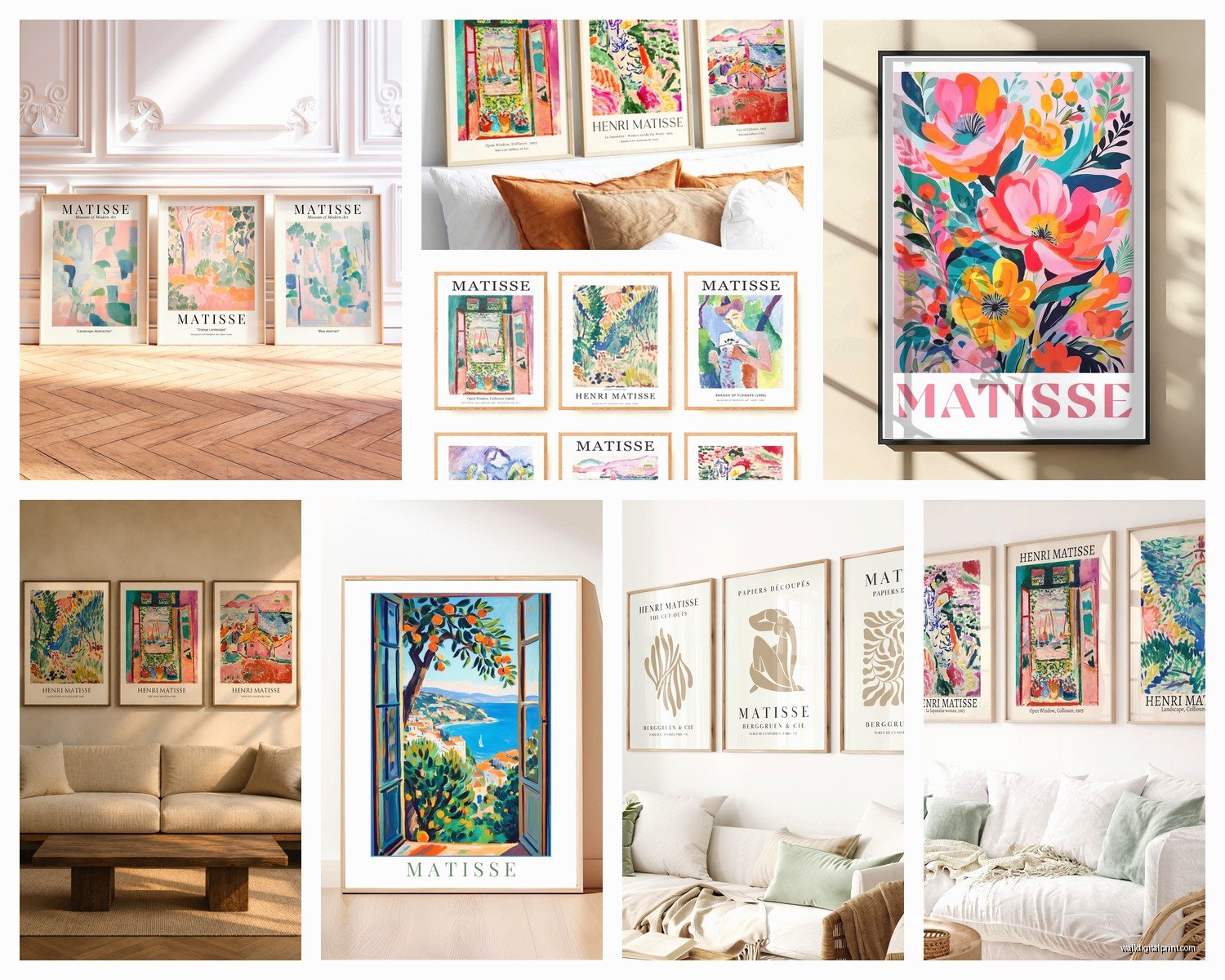 Matisse Wall Art: Cut-Outs Modern Master Reproductions