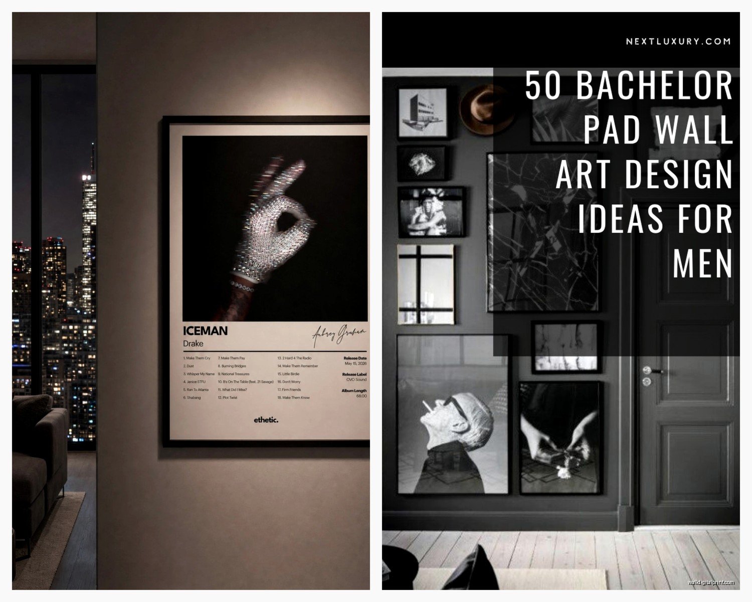 Men's Room Wall Art: Bathroom Restroom Guy Space Decor