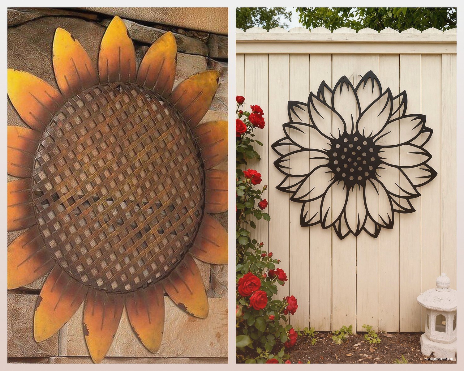 Metal Sunflower Wall Art: Sculptural Yellow Garden Bloom