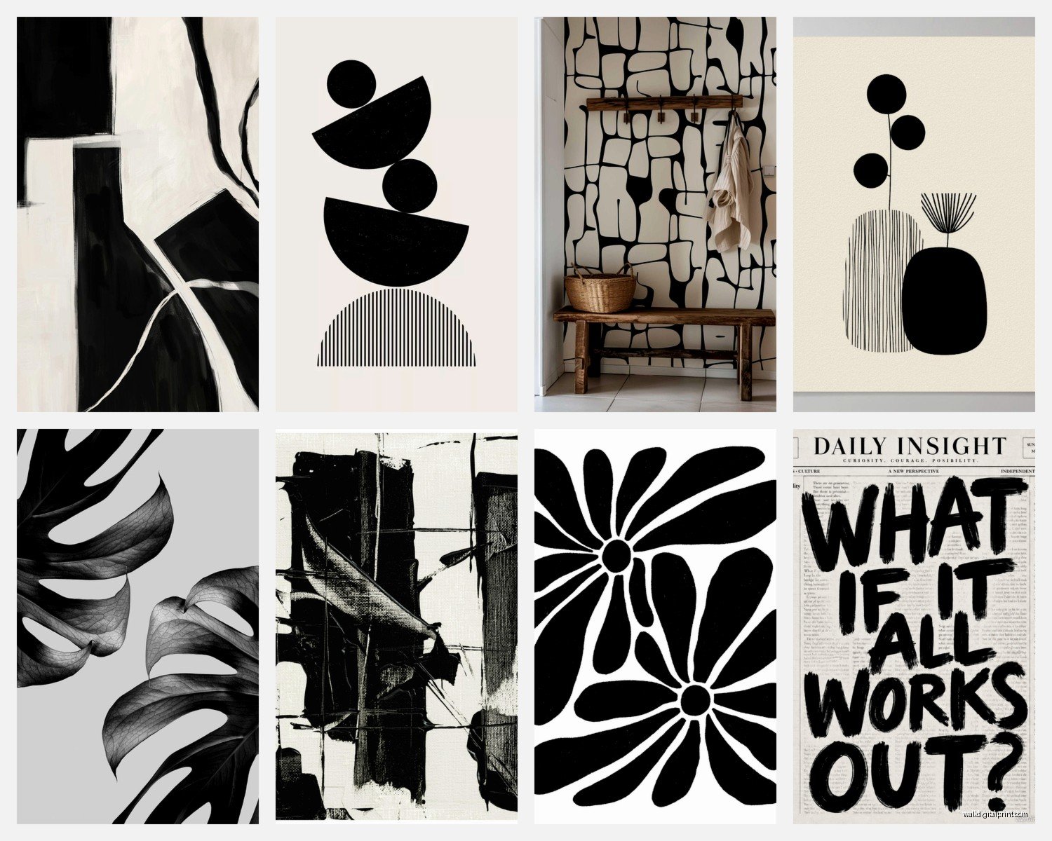 Monochrome Wall Art: Single Color Black & White Designs