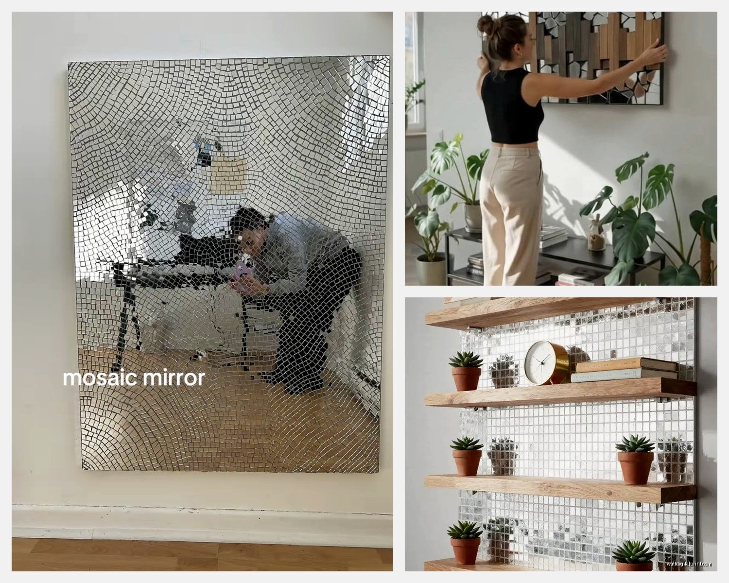 Mosaic Mirror Wall Art: Reflective Tile Glass Designs