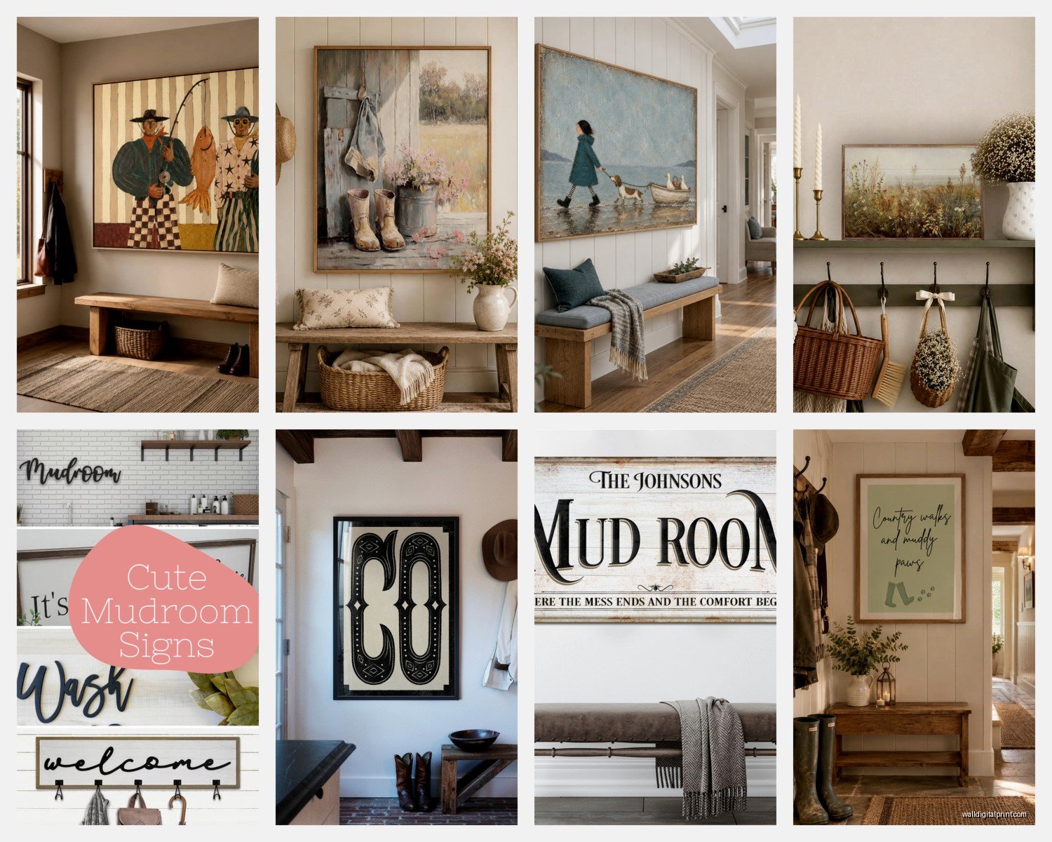 Mudroom Wall Art: Entry Utility Boot Room Organization