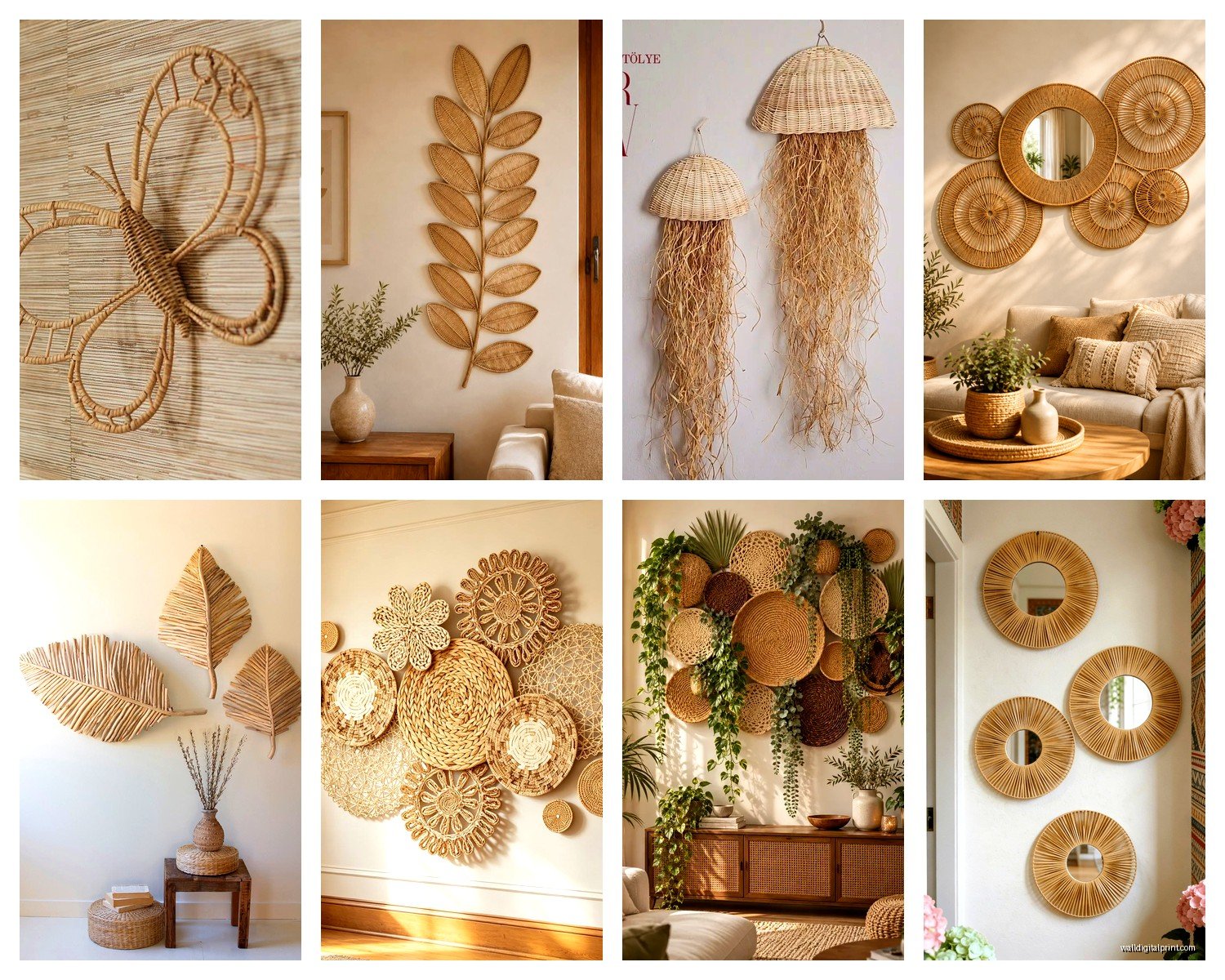 Rattan Wall Art: Wicker Woven Natural Basket Material