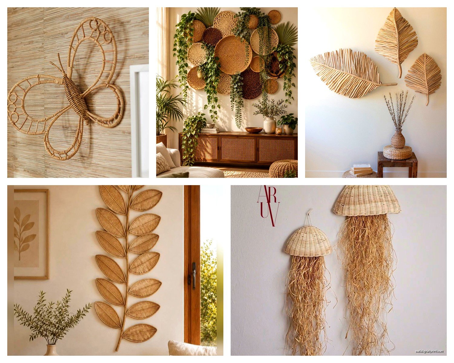 Rattan Wall Art: Wicker Woven Natural Basket Material