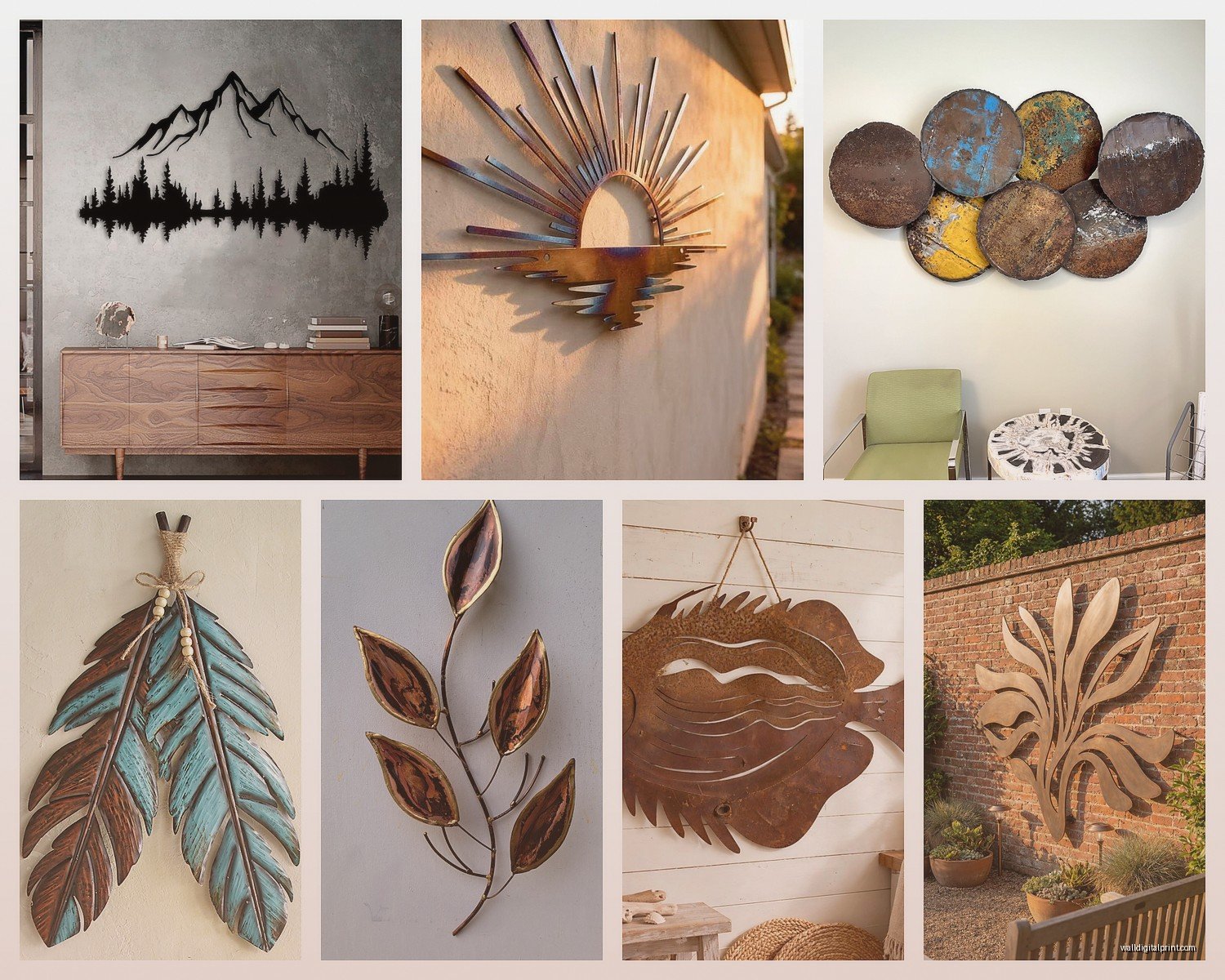 Rustic Metal Wall Art: Distressed Farmhouse Steel Sculpture