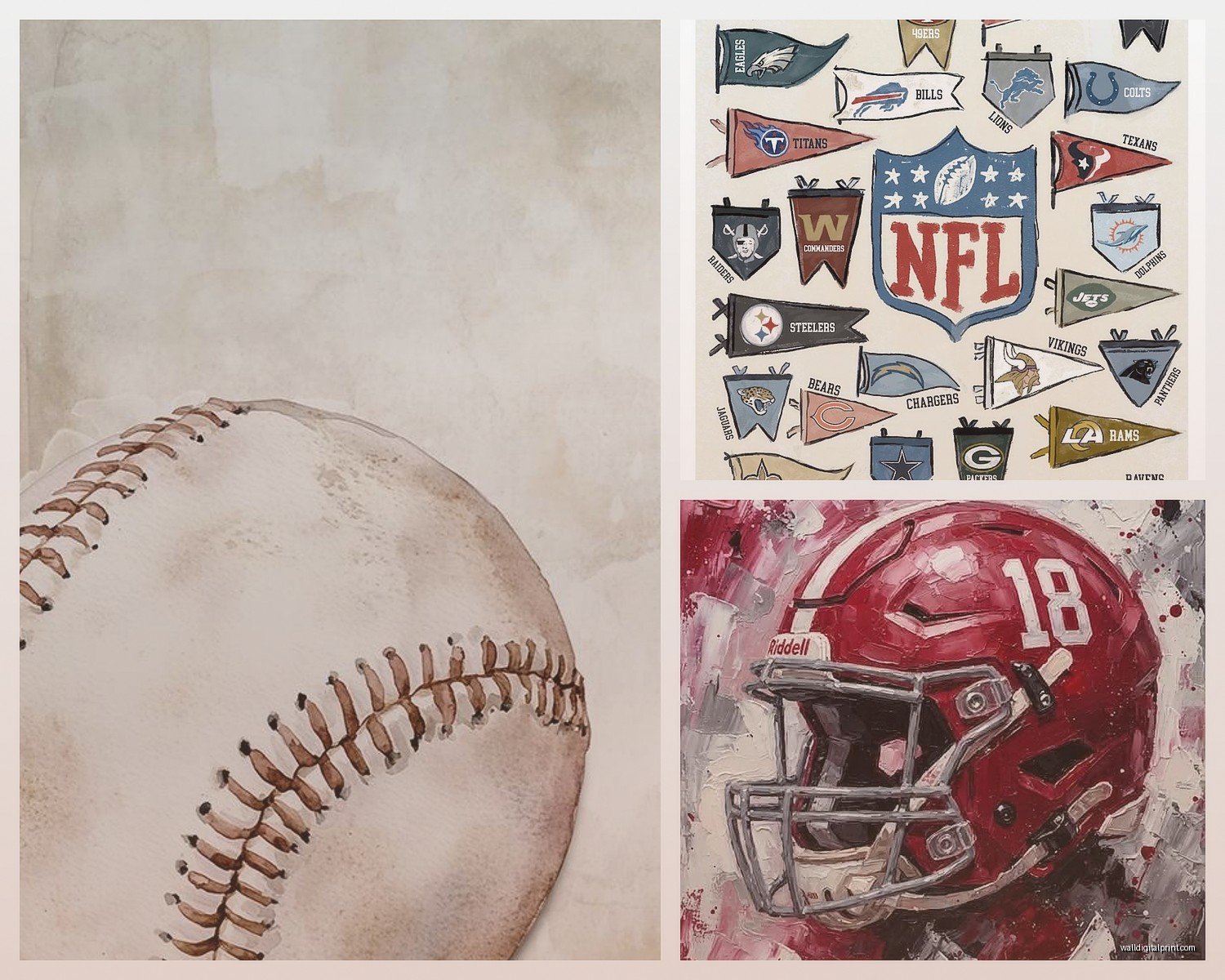 Sports Wall Art: Athletic Team Game Trophy Decor