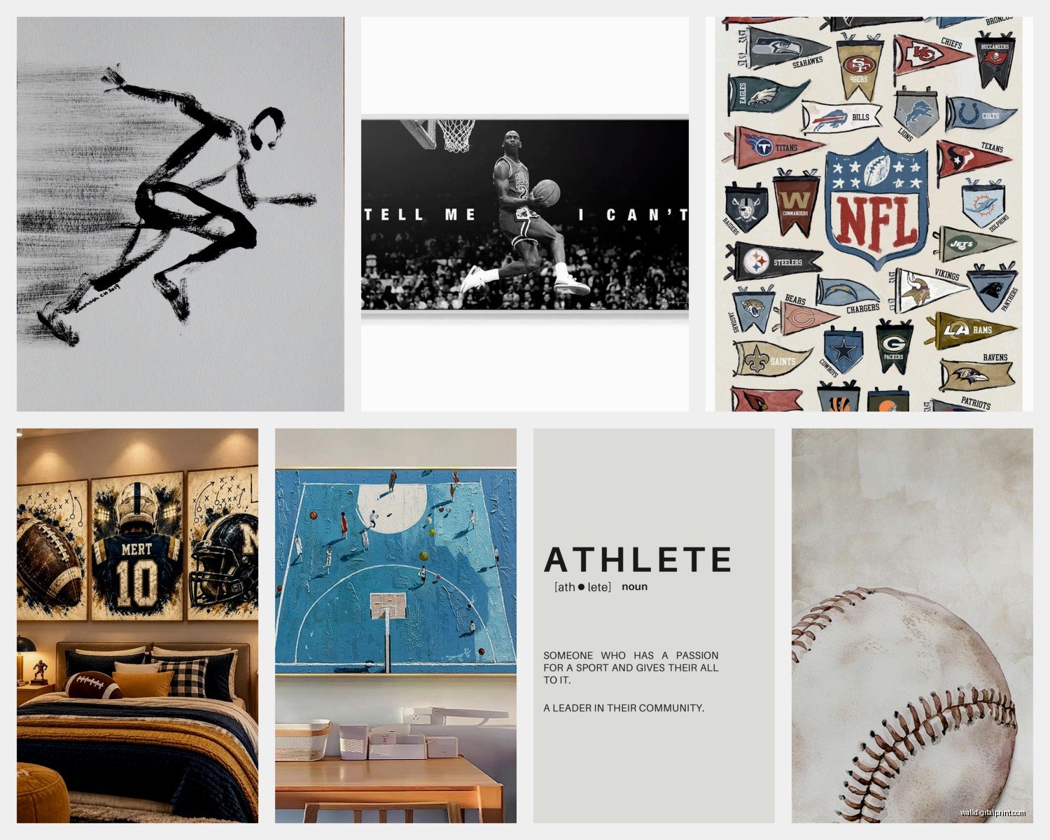 Sports Wall Art: Athletic Team Game Trophy Decor