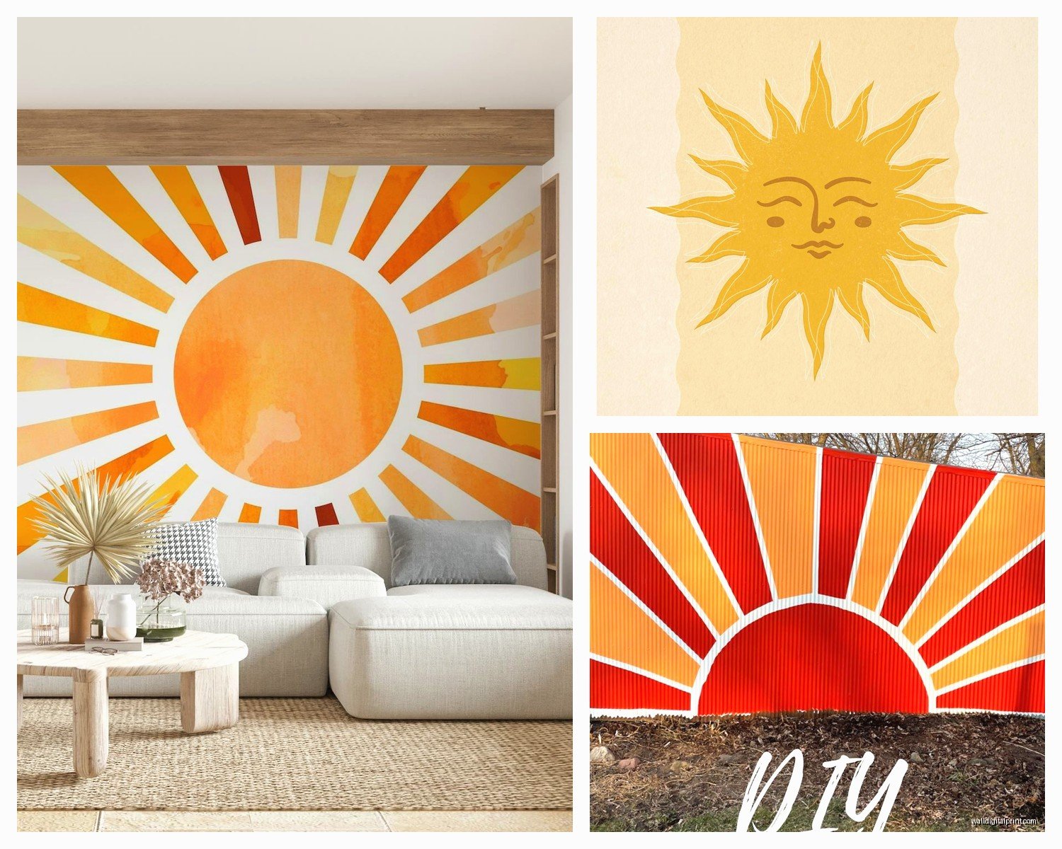 Sun Wall Art: Solar Ray Sunshine Bright Celestial Decor