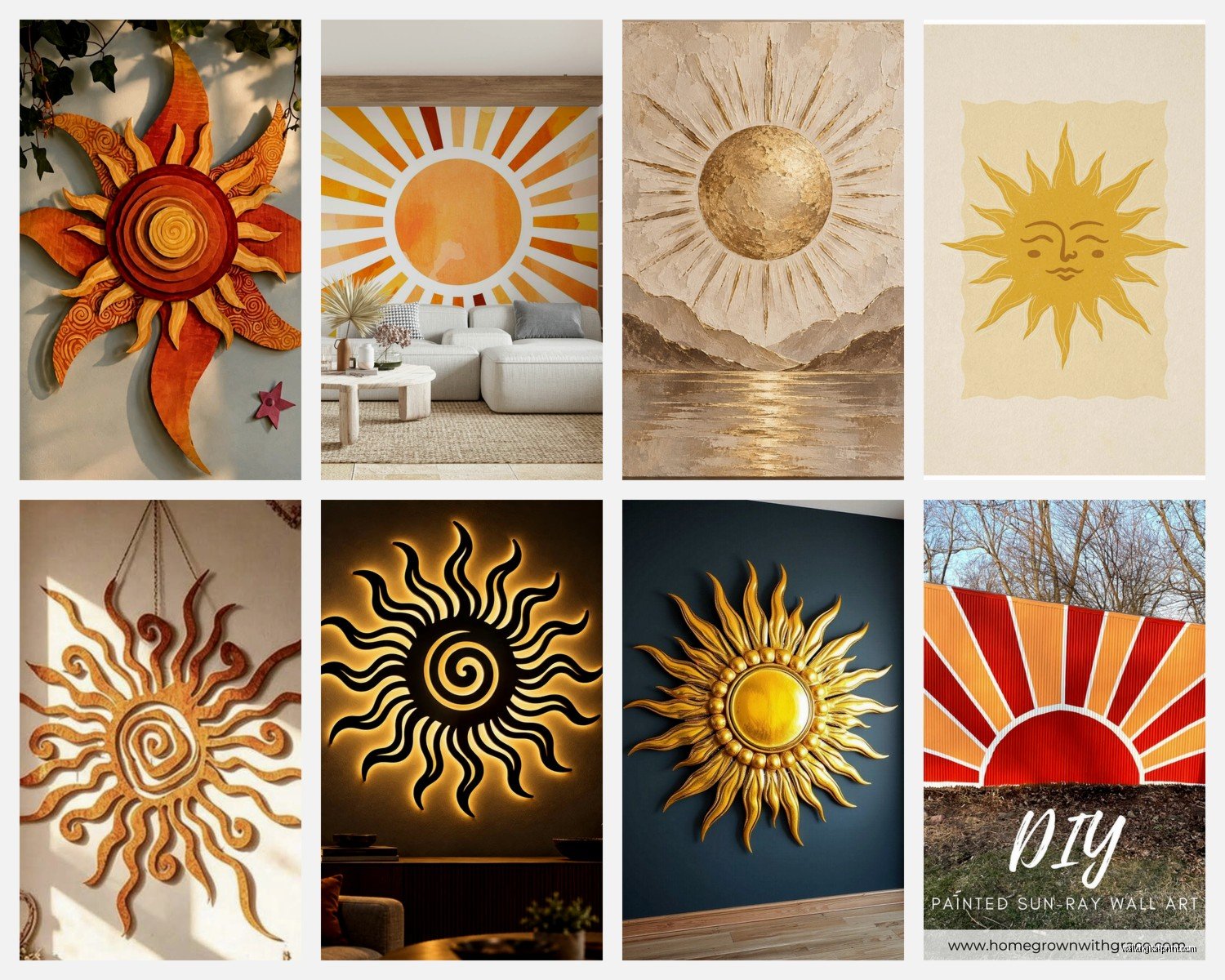 Sun Wall Art: Solar Ray Sunshine Bright Celestial Decor