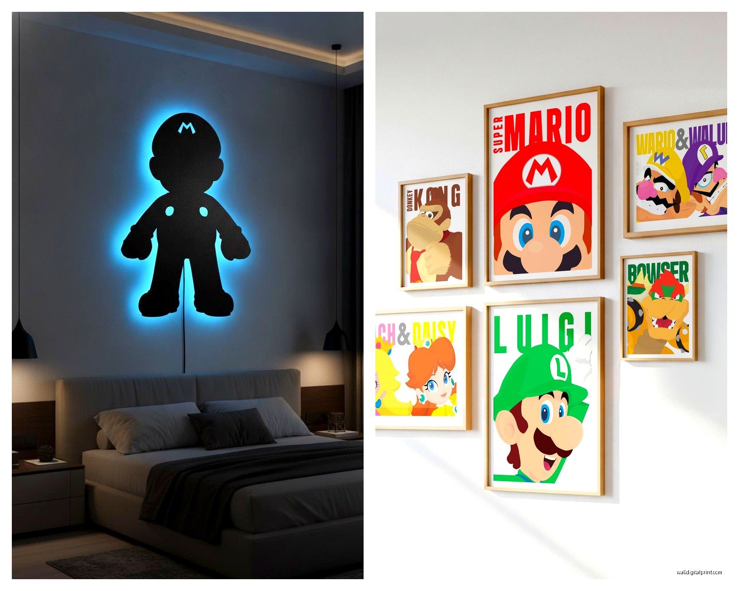 Super Mario Wall Art: Nintendo Bros Video Game Character