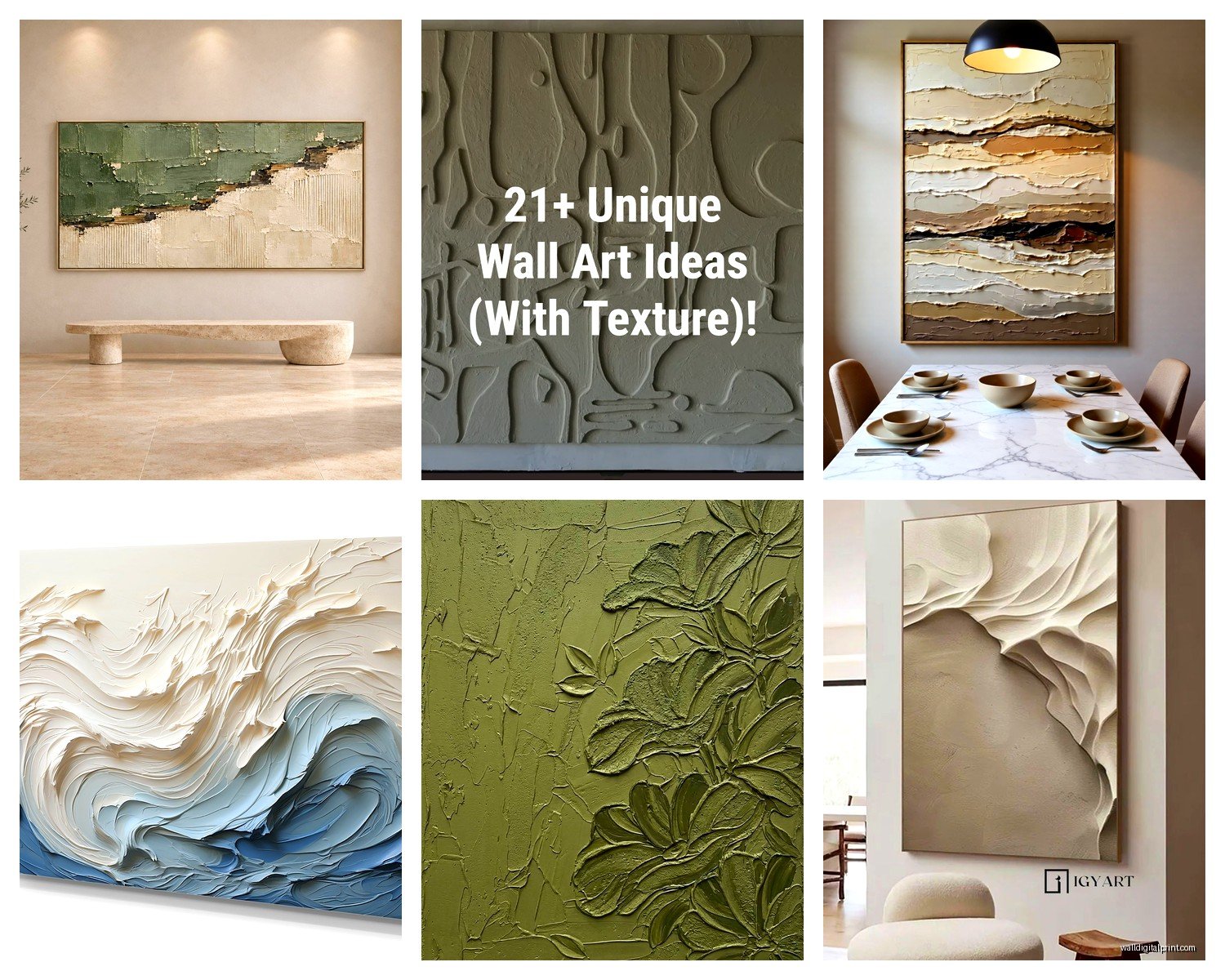 Textured Wall Art: 3D Relief Dimensional Surface Designs