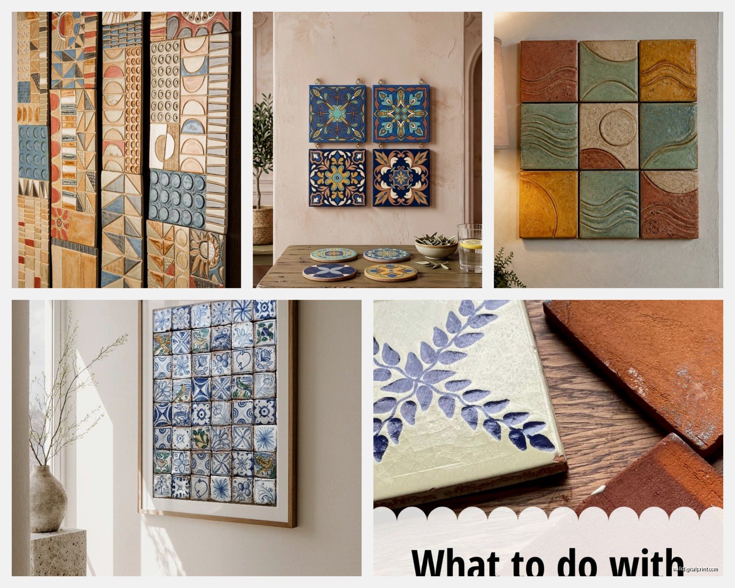 Tile Wall Art: Ceramic Mosaic Portuguese Mexican Designs