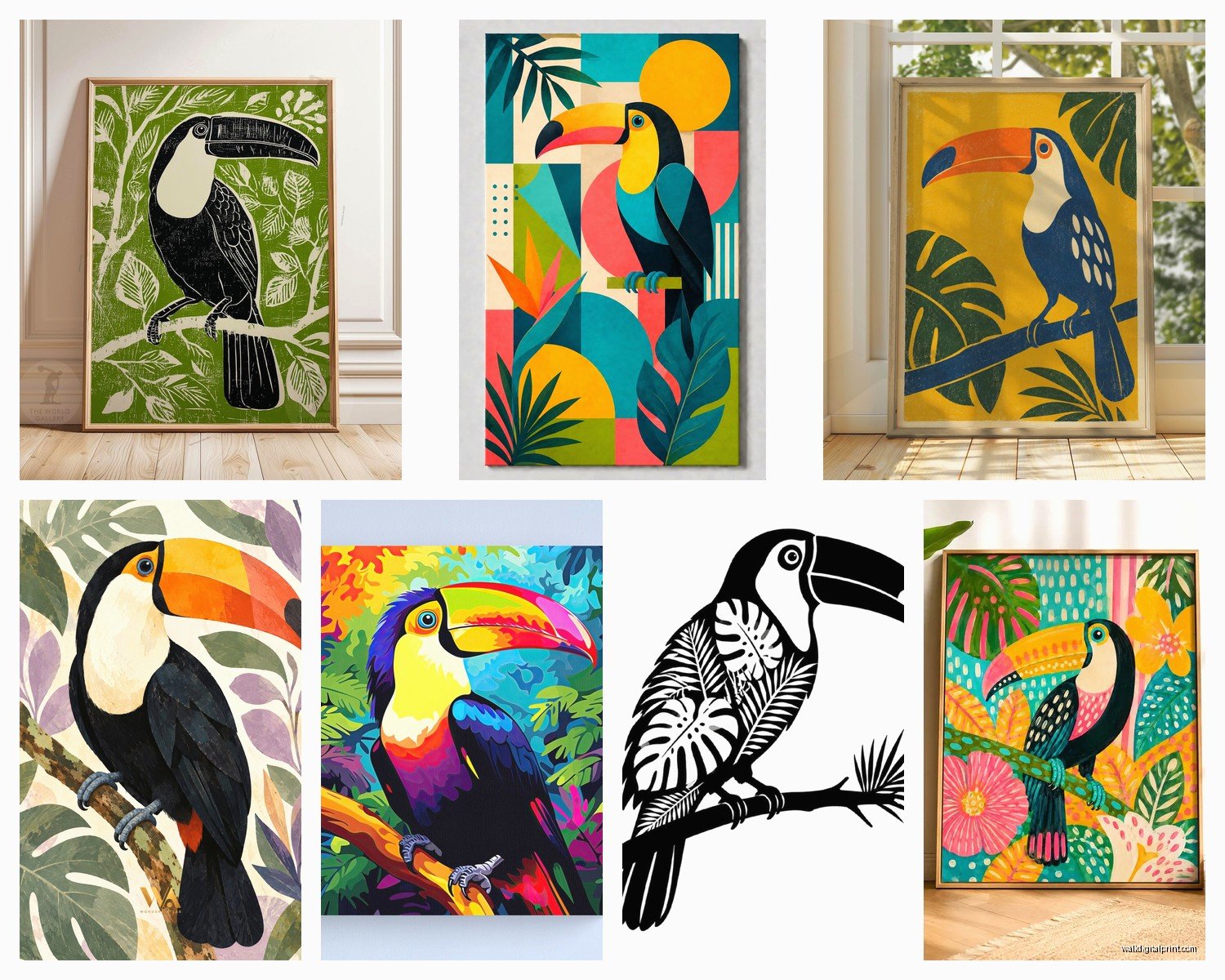 Toucan Wall Art: Tropical Bird Colorful Beak Rainforest