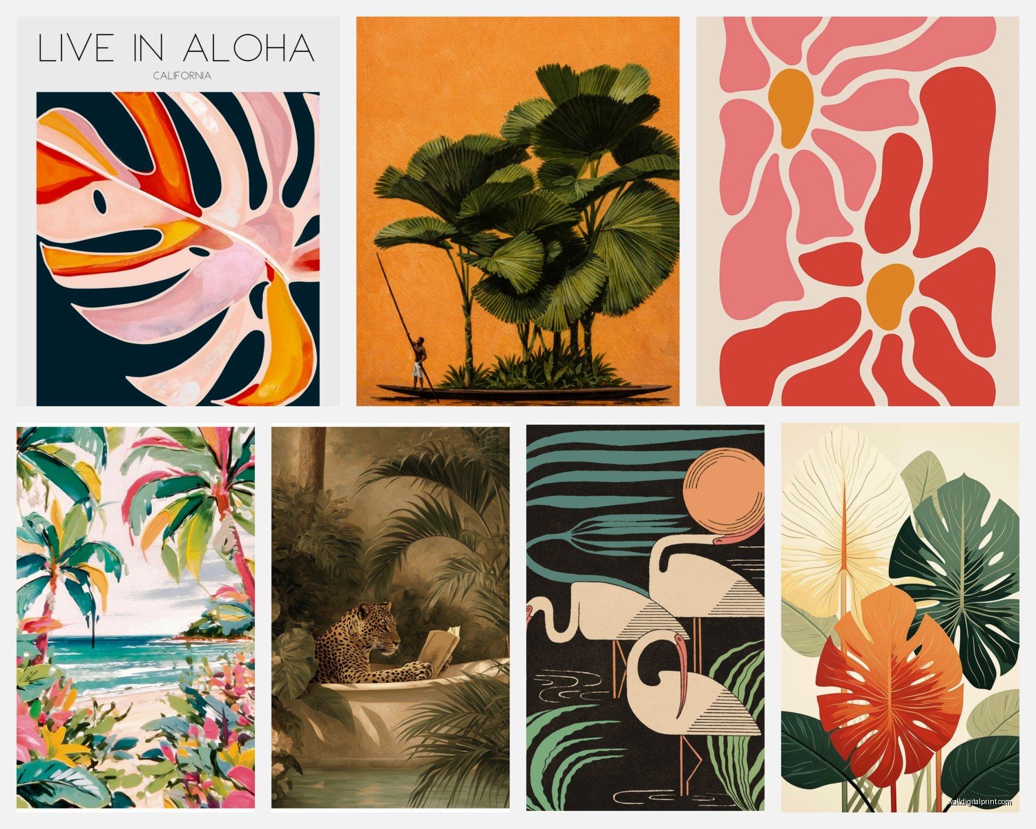 Tropical Prints Wall Art: Island Palm Jungle Poster Gallery