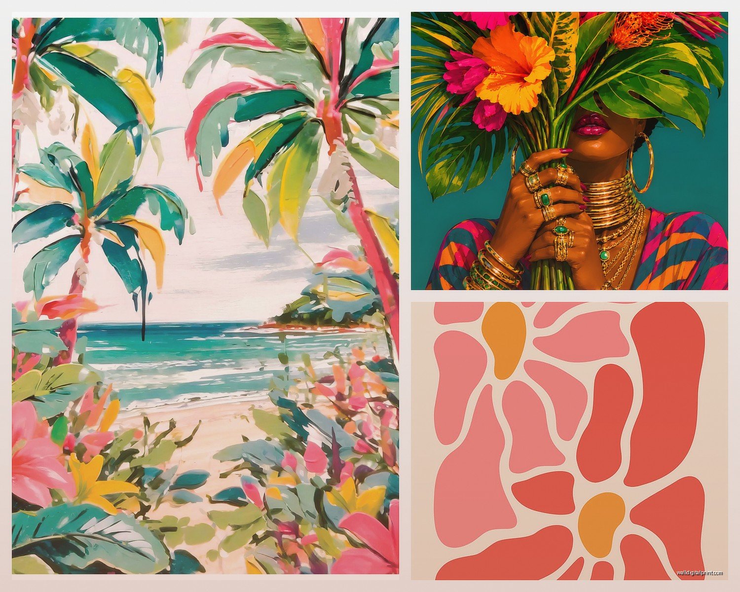 Tropical Prints Wall Art: Island Palm Jungle Poster Gallery