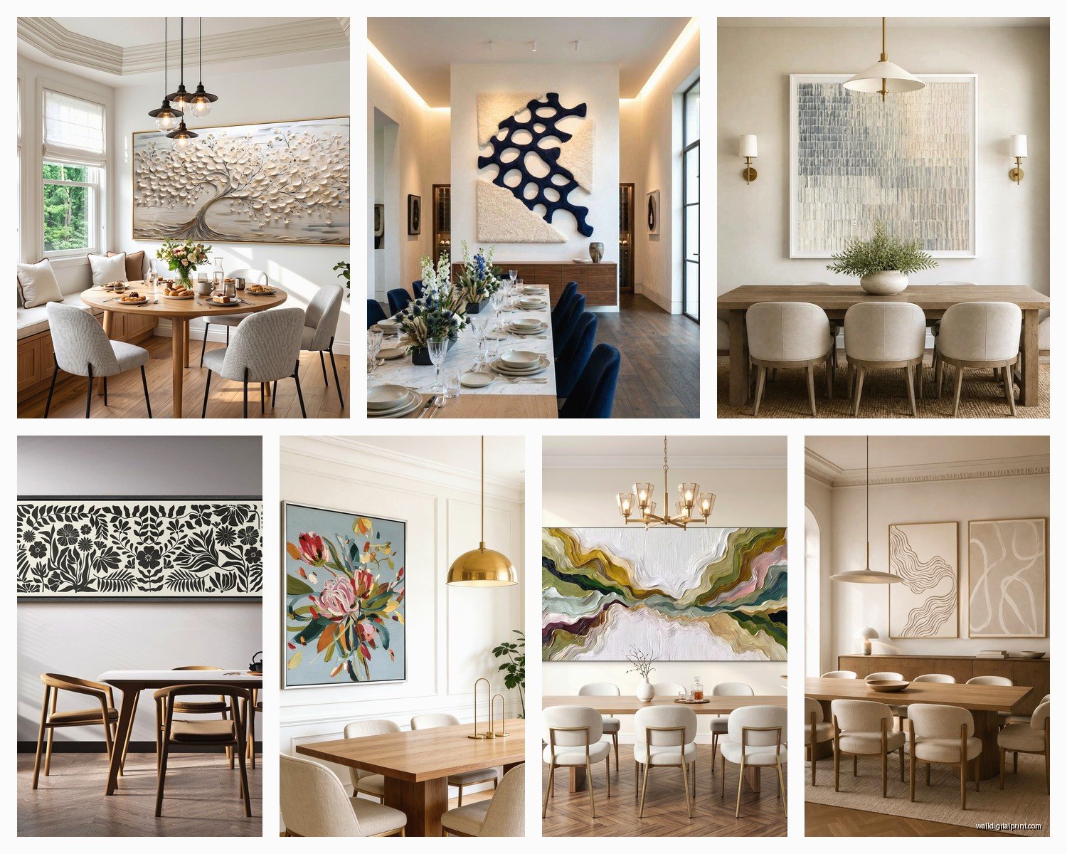 Wall Art for Dining Room Contemporary: Modern Eating Space
