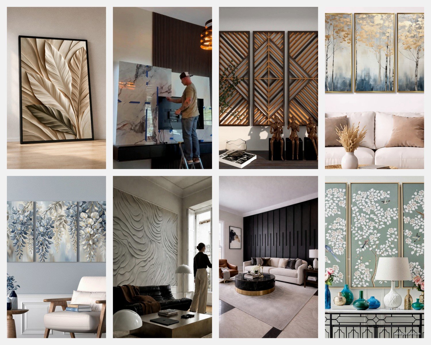 Wall Art Panels for Living Room: Multi-Section Main Space