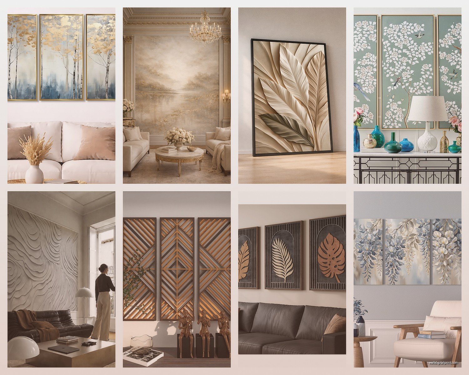 Wall Art Panels for Living Room: Multi-Section Main Space