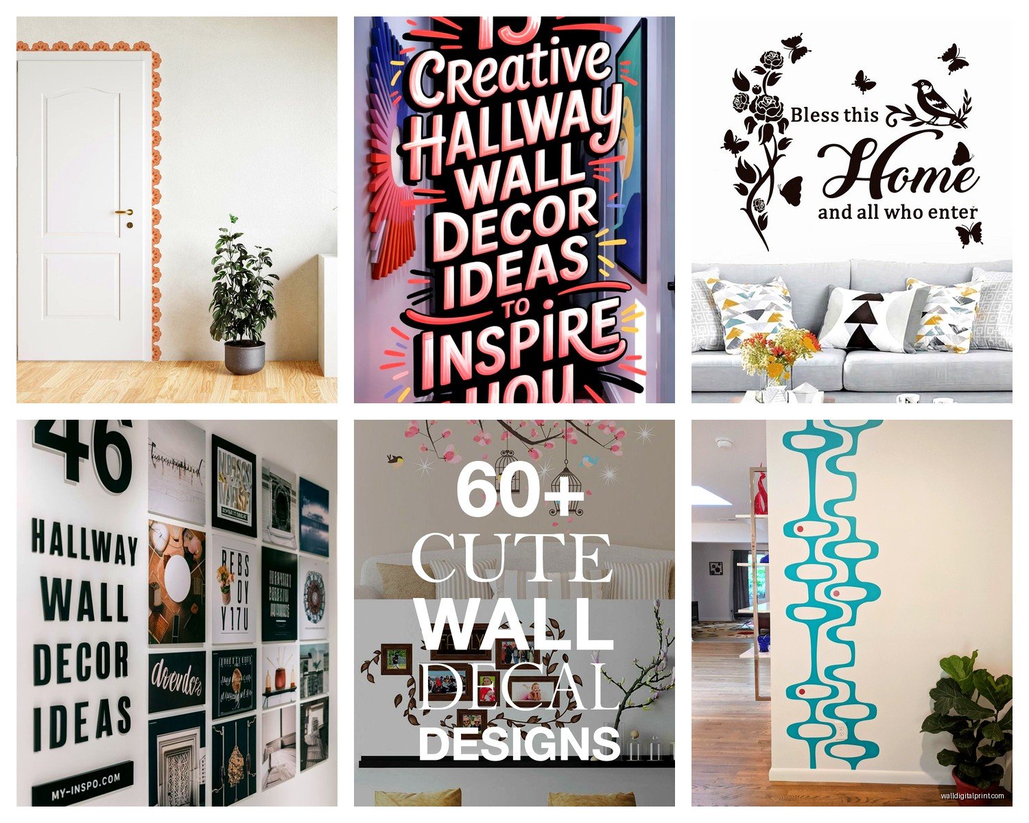 Wall Art Stickers for Hallway: Removable Corridor Decals