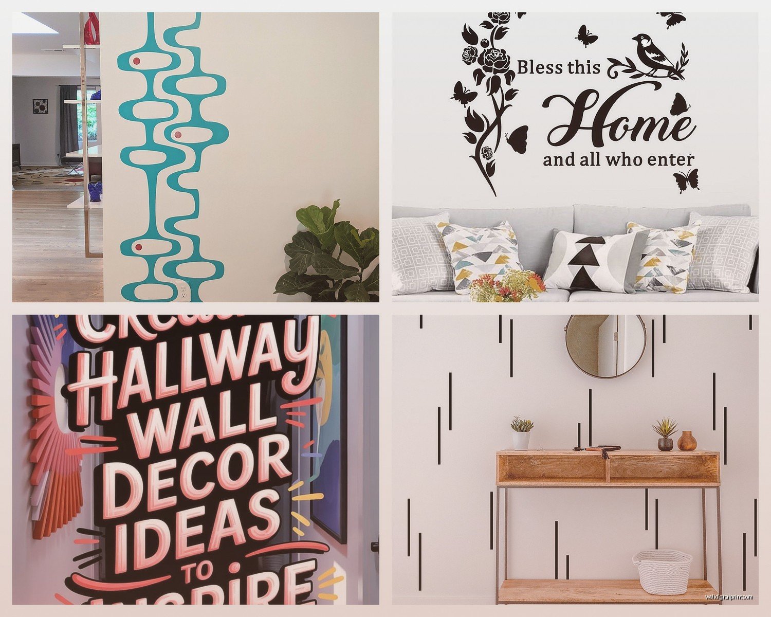 Wall Art Stickers for Hallway: Removable Corridor Decals