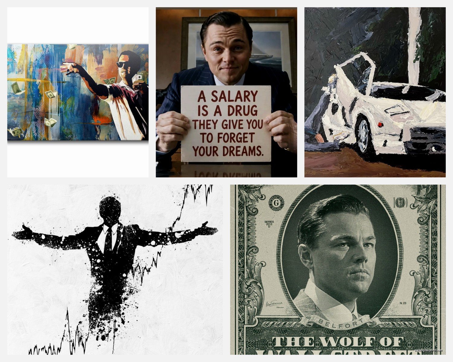 Wolf of Wall Street Wall Art: Movie Finance Motivational